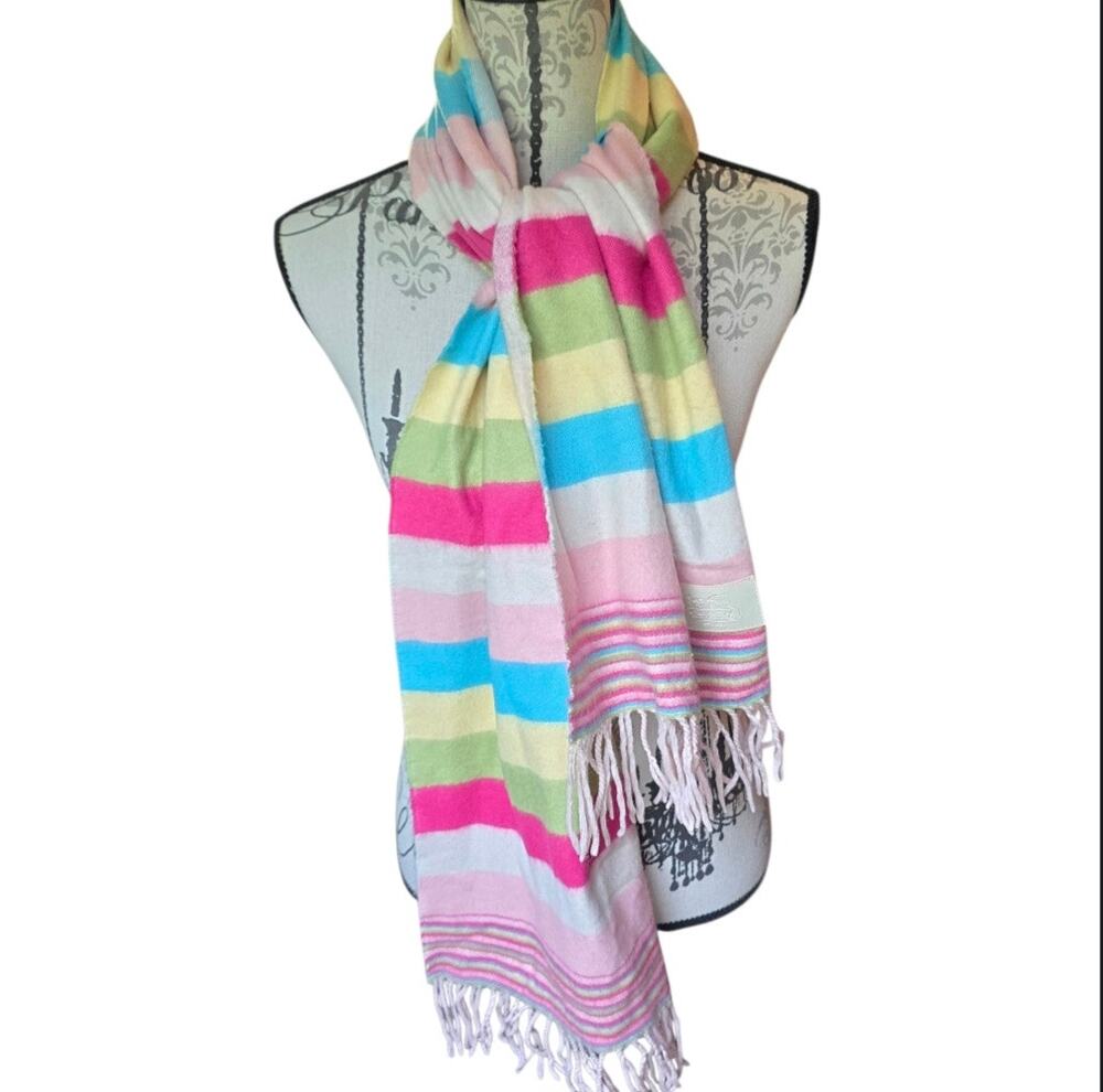 Y2k Coach Coquette Pink Striped Scarf